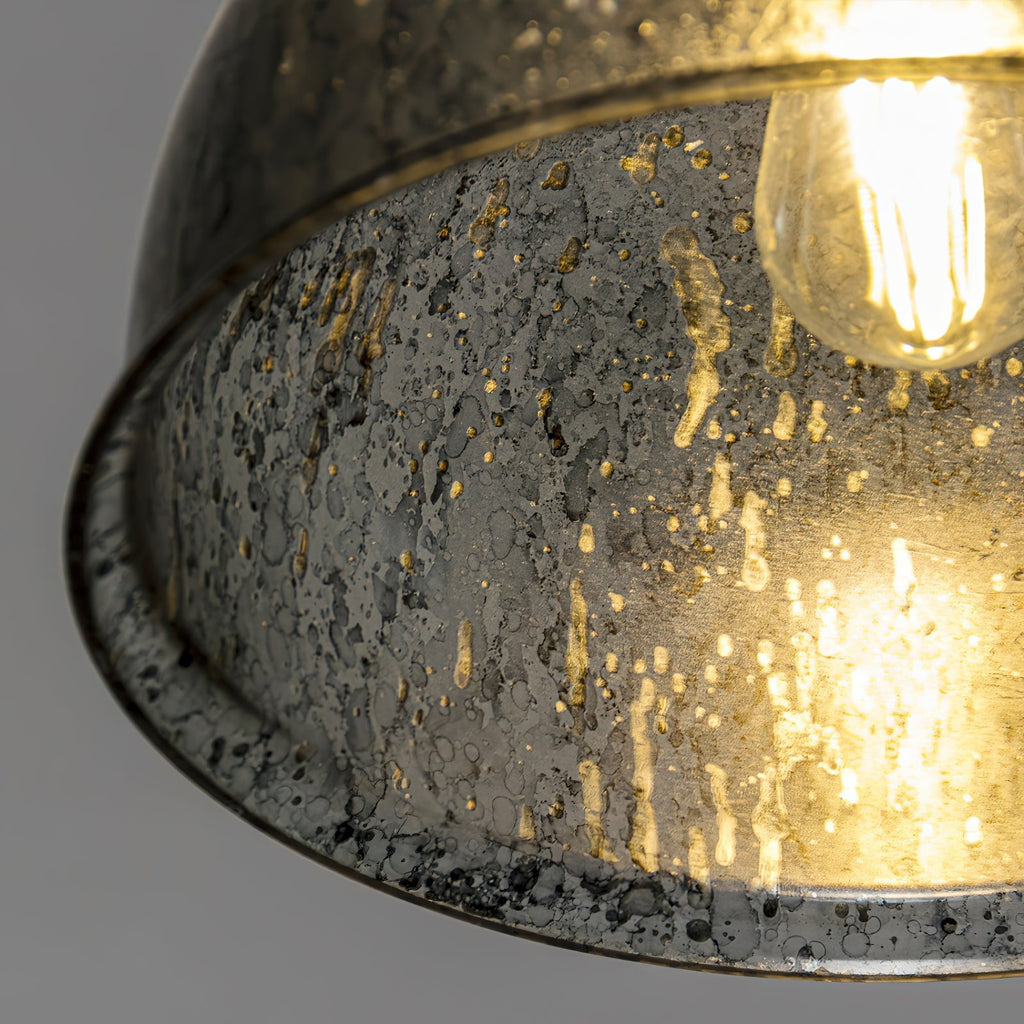 Ilvenel Vintage Industrial Wooden Glass Pendant Lamp