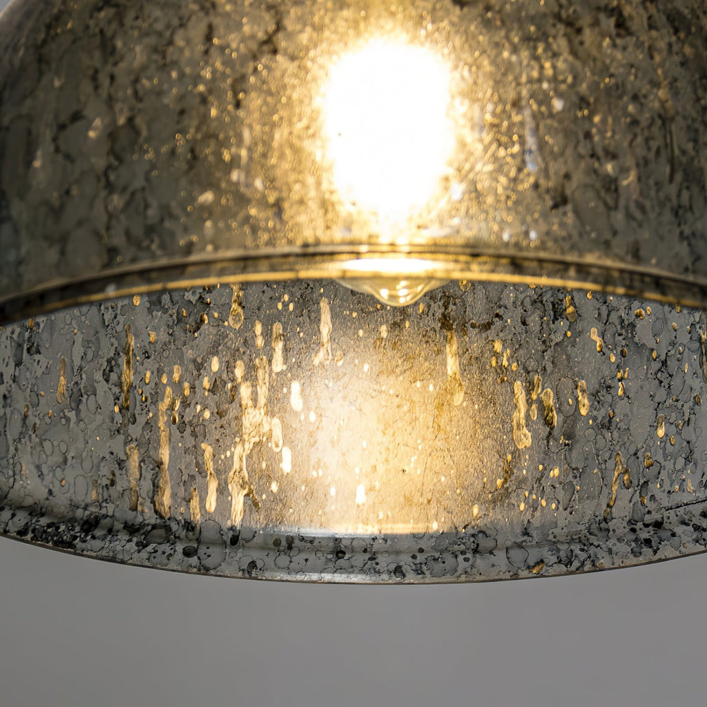 Ilvenel Vintage Industrial Wooden Glass Pendant Lamp