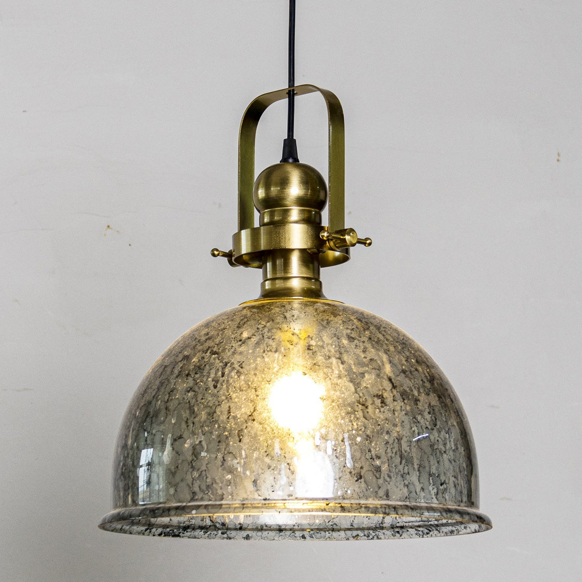 Ilvenel Vintage Industrial Wooden Glass Pendant Lamp