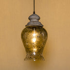 Ilvenel Vintage Industrial Wooden Glass Pendant Lamp
