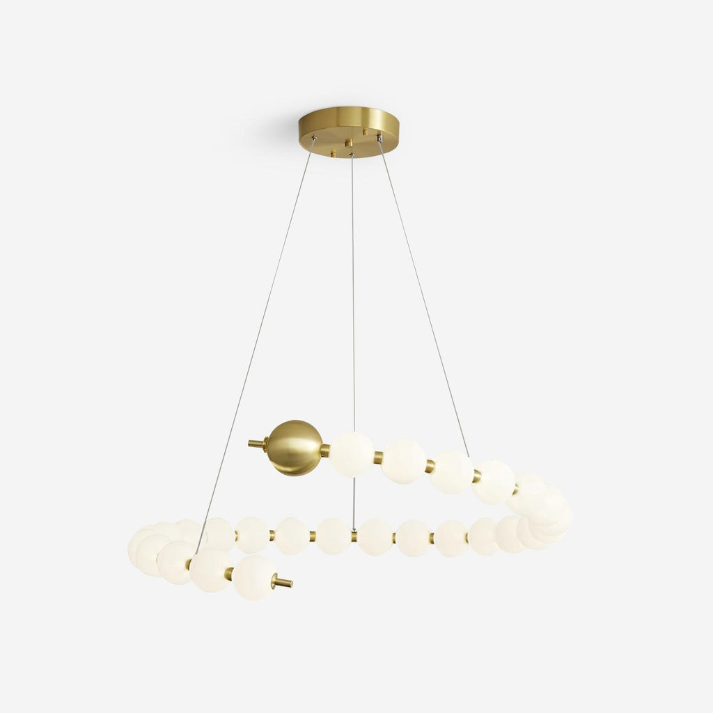 Chandelier Brass Ring Acrylic Spheres Modern Minimalist