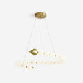 Chandelier Brass Ring Acrylic Spheres Modern Minimalist