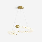 Chandelier Brass Ring Acrylic Spheres Modern Minimalist