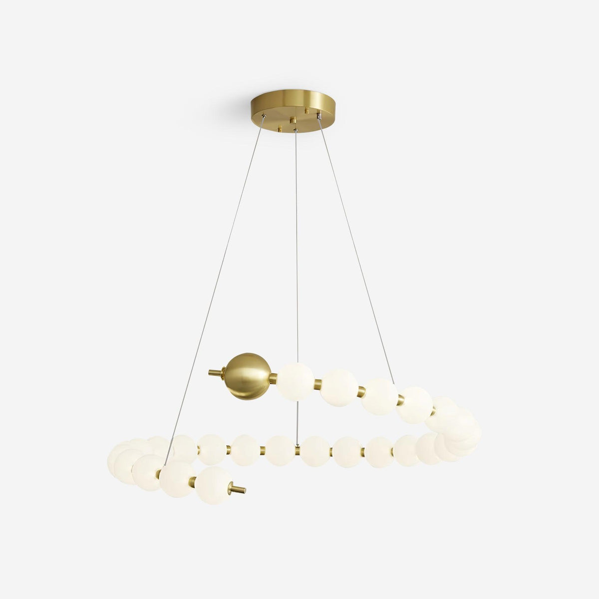 Chandelier Brass Ring Acrylic Spheres Modern Minimalist