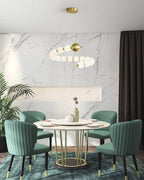 Chandelier Brass Ring Acrylic Spheres Modern Minimalist