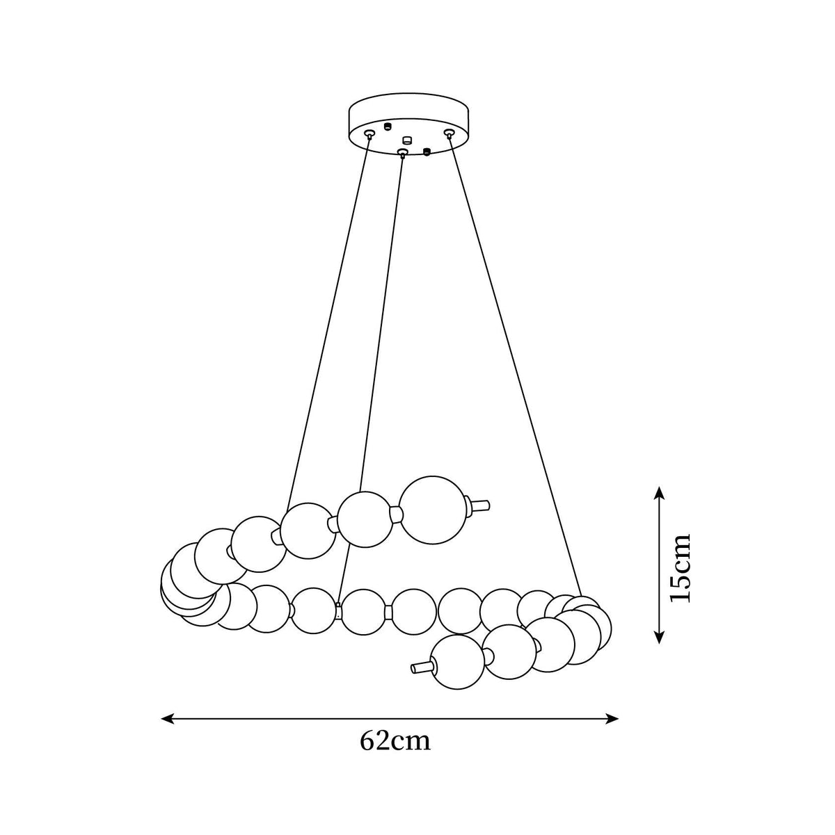 Chandelier Brass Ring Acrylic Spheres Modern Minimalist