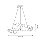 Chandelier Brass Ring Acrylic Spheres Modern Minimalist