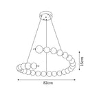 Chandelier Brass Ring Acrylic Spheres Modern Minimalist