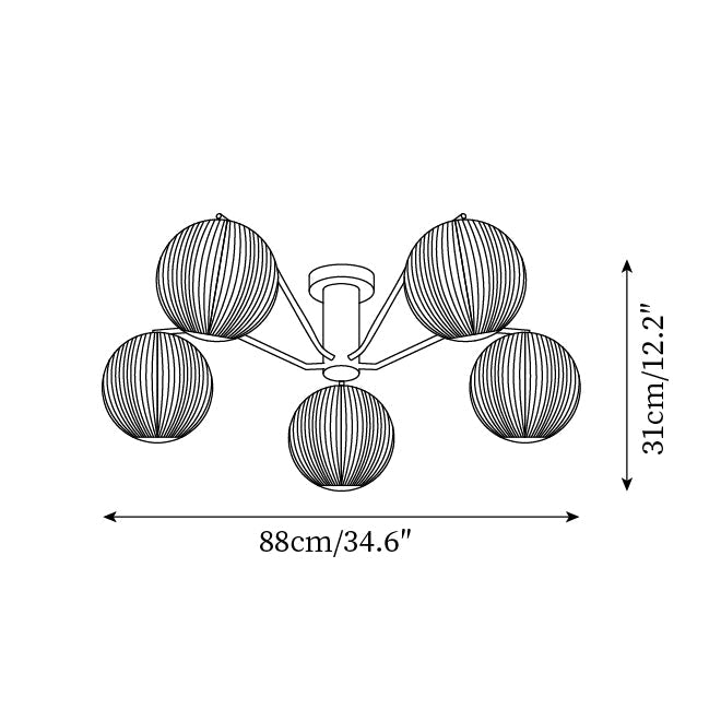 Ceiling Light LED/Incandescent Globe Flush Mount for Living Room