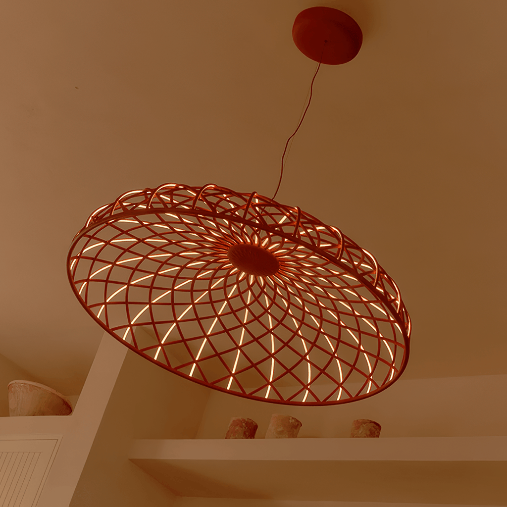 Fiona Pendant Lamp Reticulated Woven Shade Modern