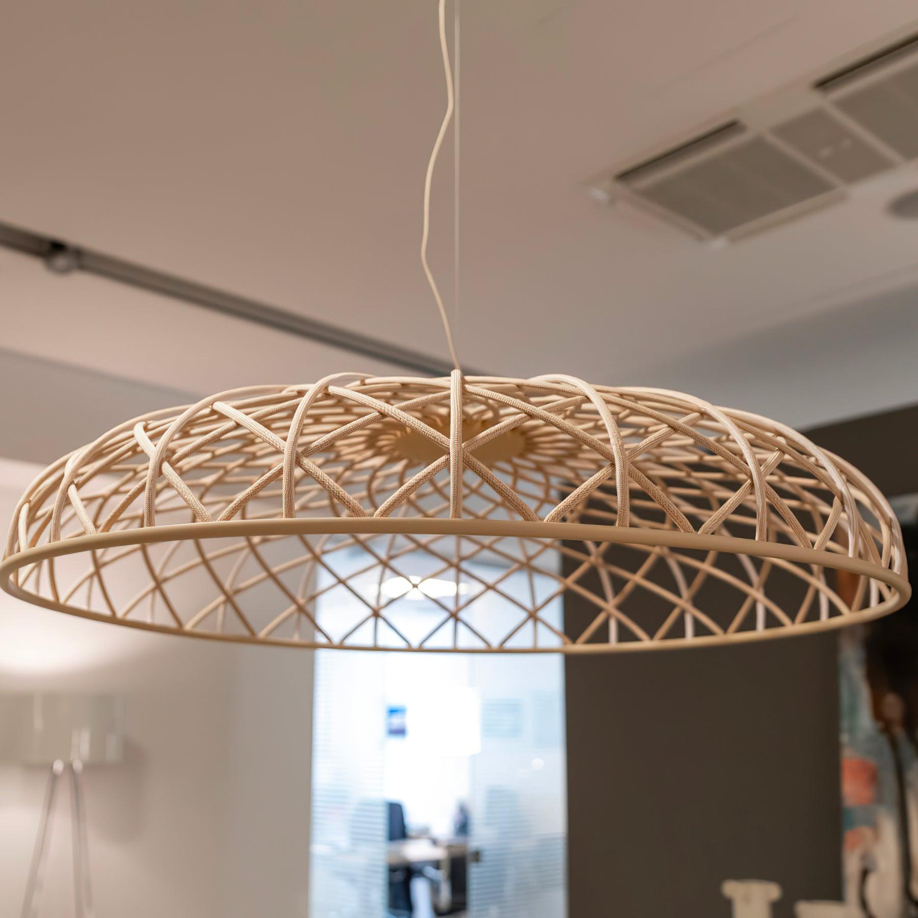 Fiona Pendant Lamp Reticulated Woven Shade Modern