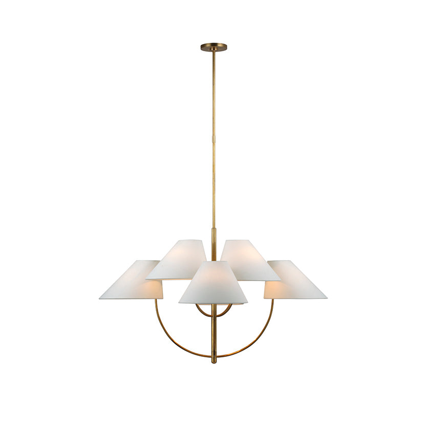 Armira Vintage Industrial Brass Fabric Chandelier