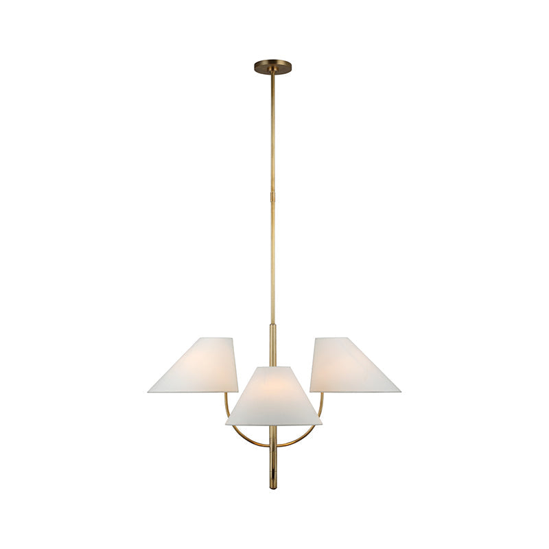 Armira Vintage Industrial Brass Fabric Chandelier