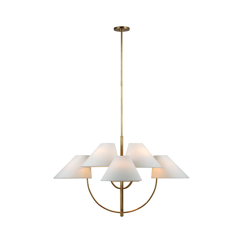 Armira Vintage Industrial Brass Fabric Chandelier