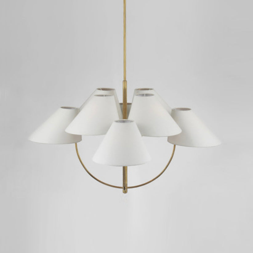Armira Vintage Industrial Brass Fabric Chandelier
