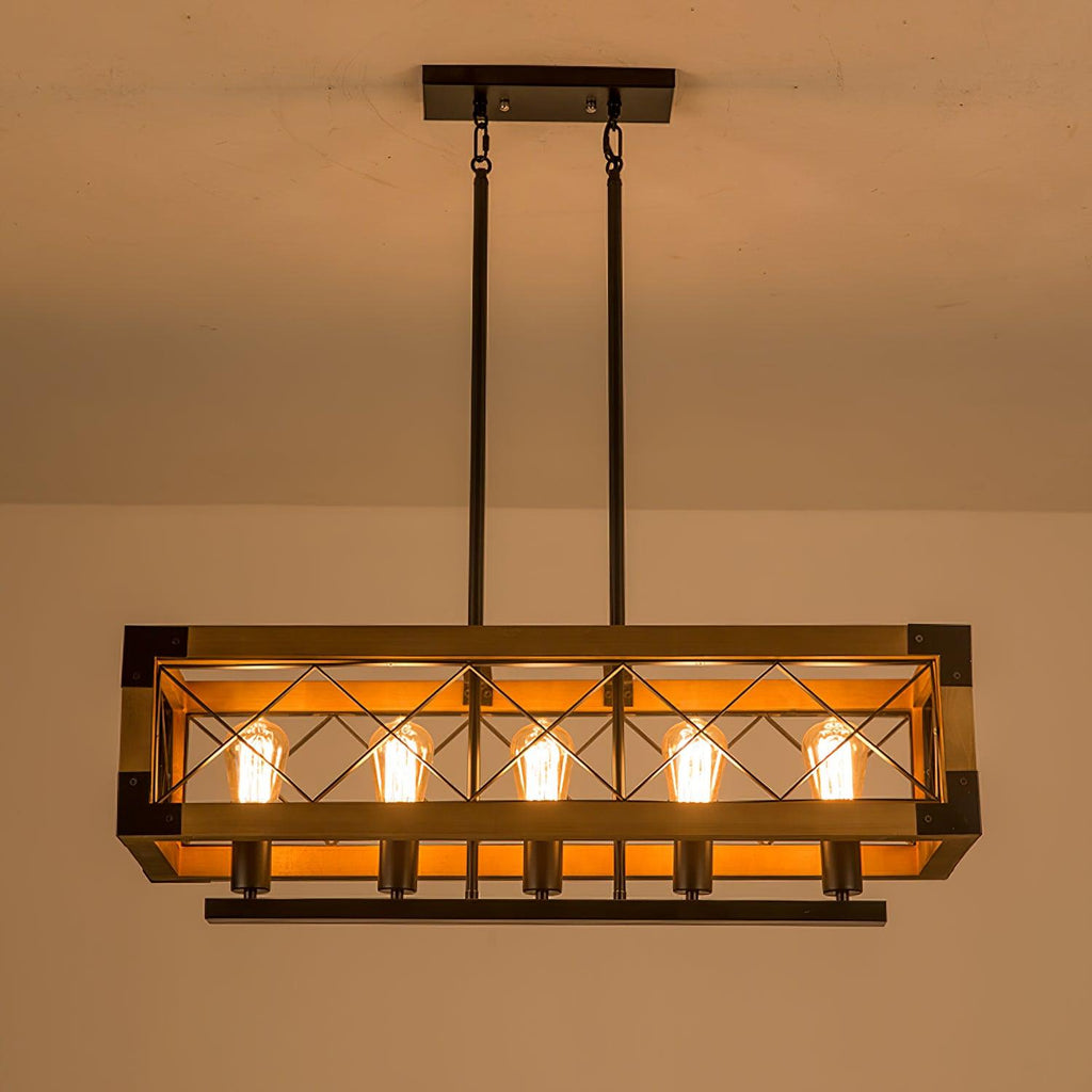 Grid Kitchen Island Rectangle Chandelier