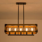 Grid Kitchen Island Rectangle Chandelier