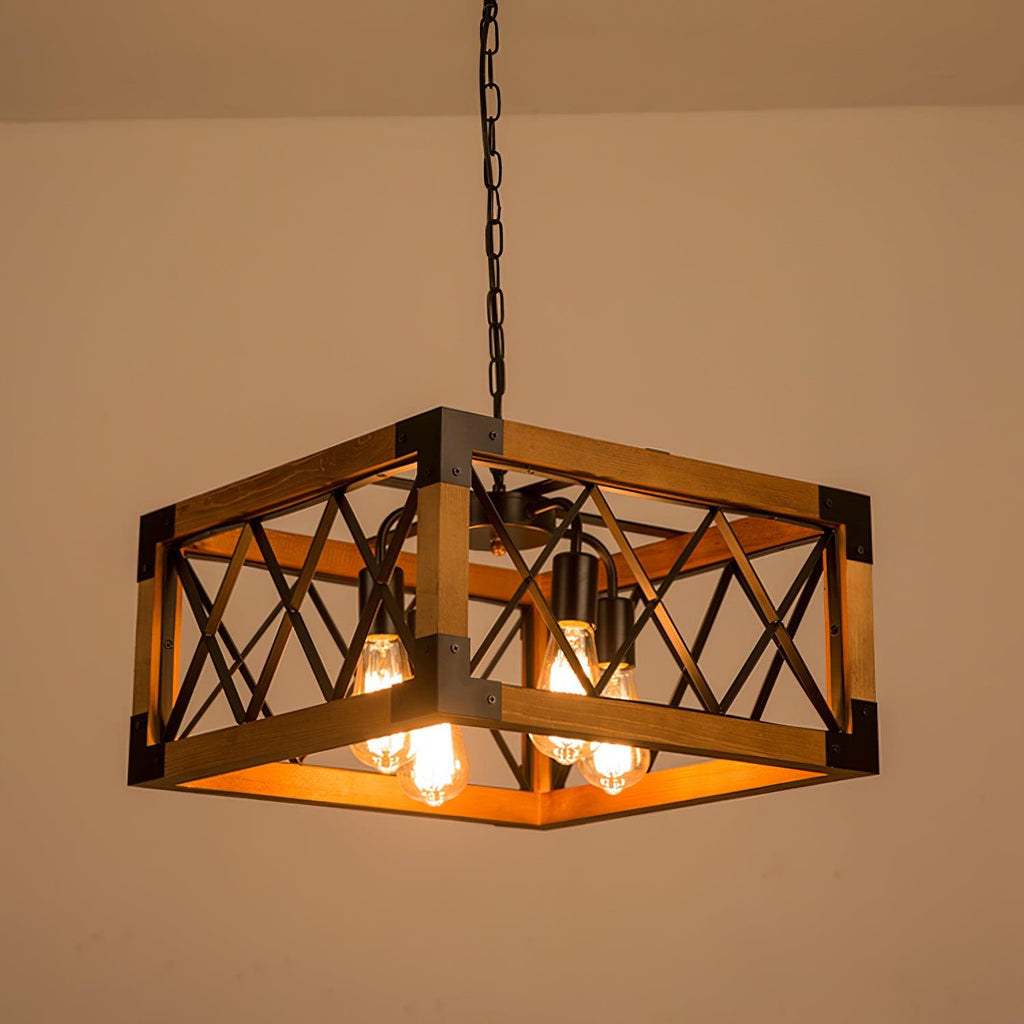 Grid Kitchen Island Rectangle Chandelier