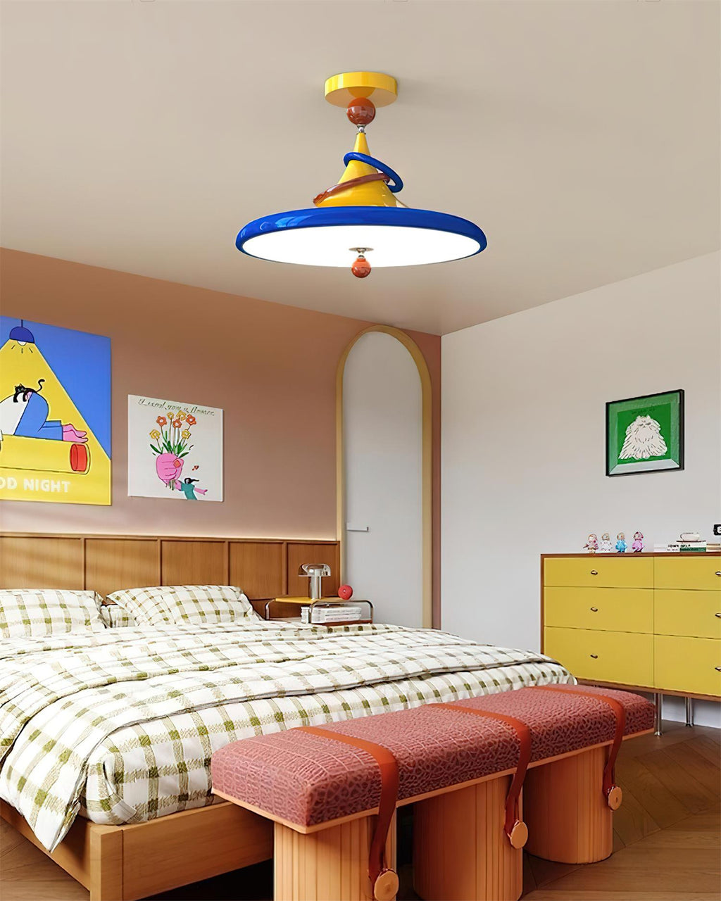 Kivra Retro-Futuristic Cone Ceiling Lamp