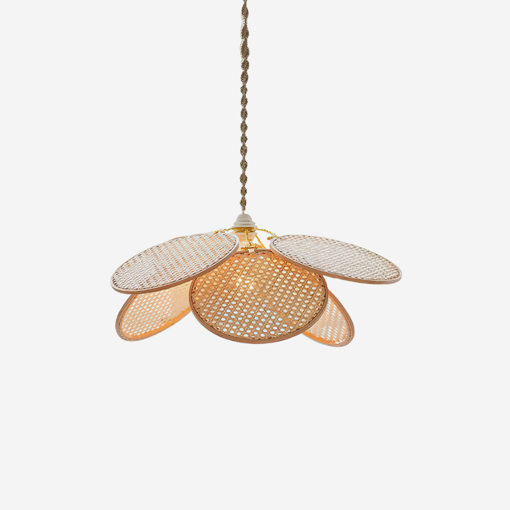 Kloe Pendant Lamp Petal Rattan Organic Bohemian