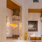 Lustra Chandelier Wooden Fish Handmade
