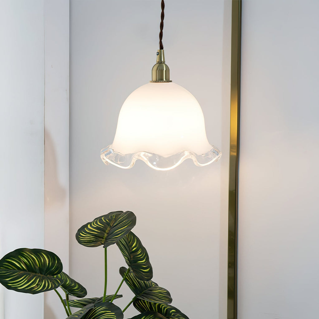 Allirora Premium Elegance Brass Glass Pendant Lamp