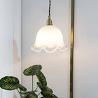 Allirora Premium Elegance Brass Glass Pendant Lamp