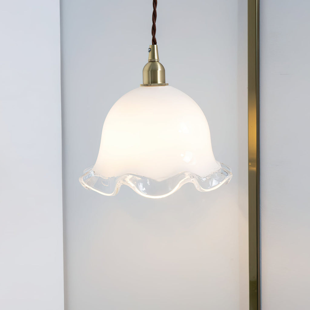 Allirora Premium Elegance Brass Glass Pendant Lamp