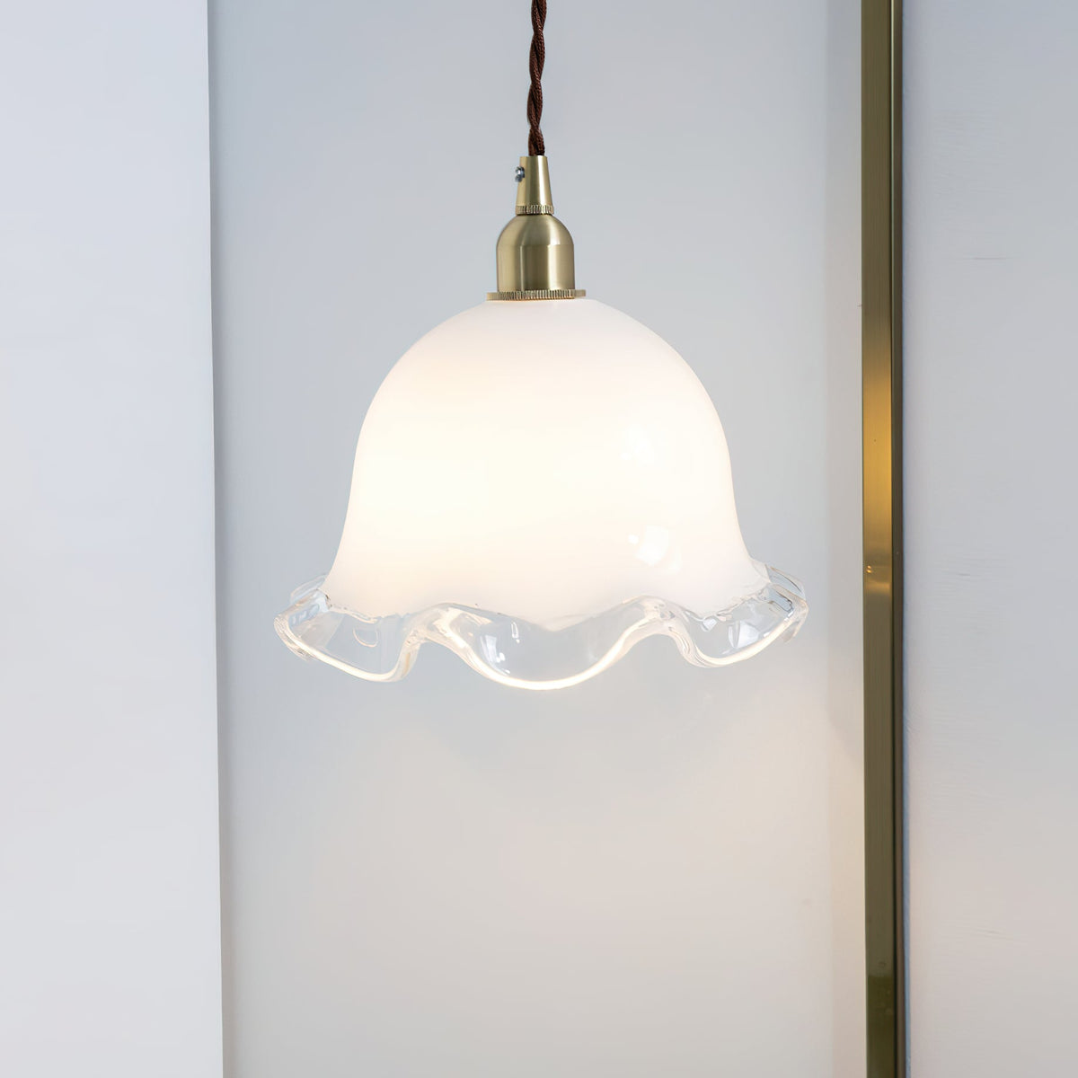 Allirora Premium Elegance Brass Glass Pendant Lamp