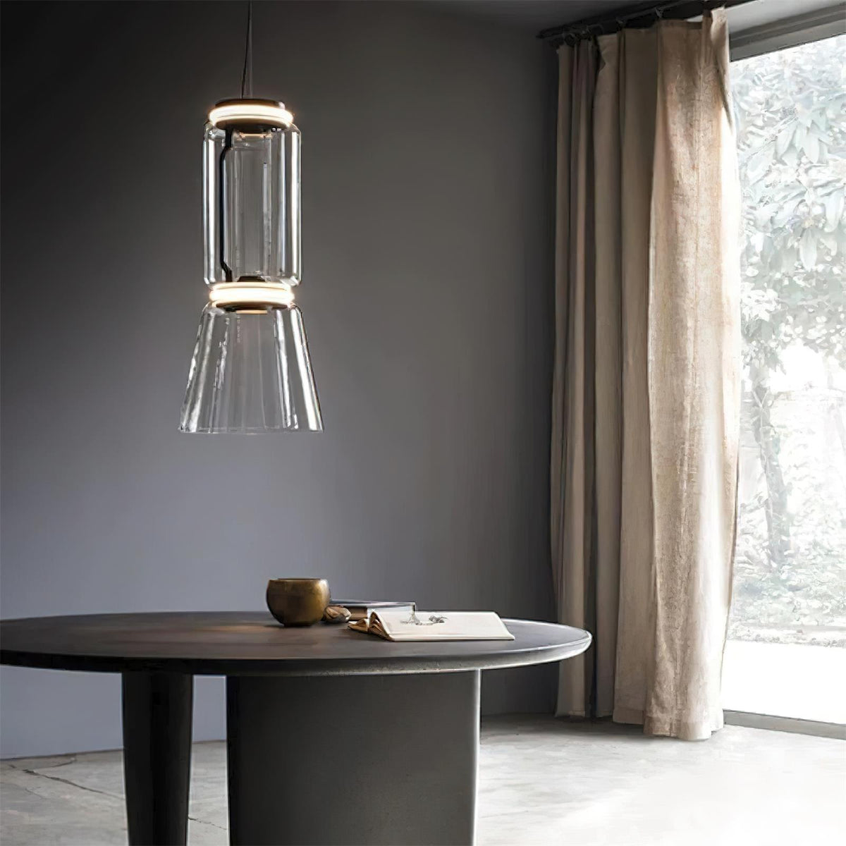 Virelo Stacked Glass Cylinder Pendant Light