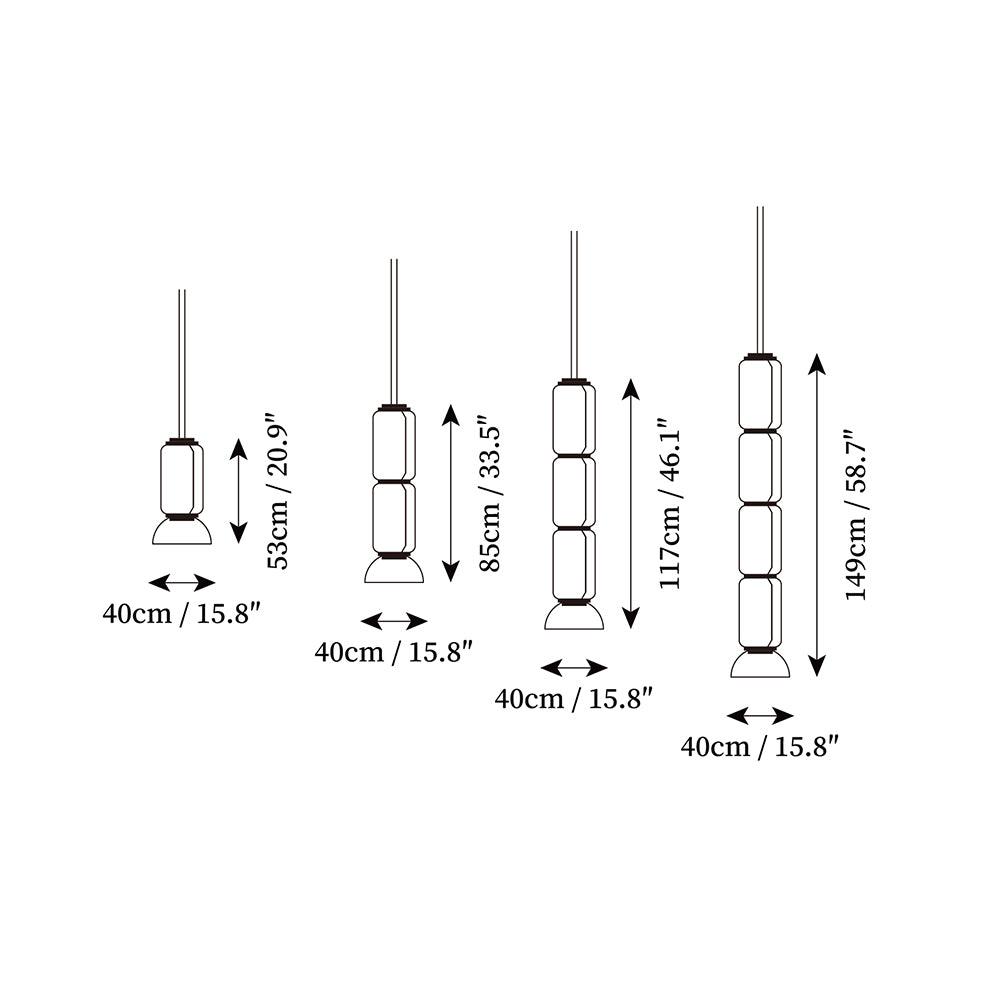 Virelo Stacked Glass Cylinder Pendant Light