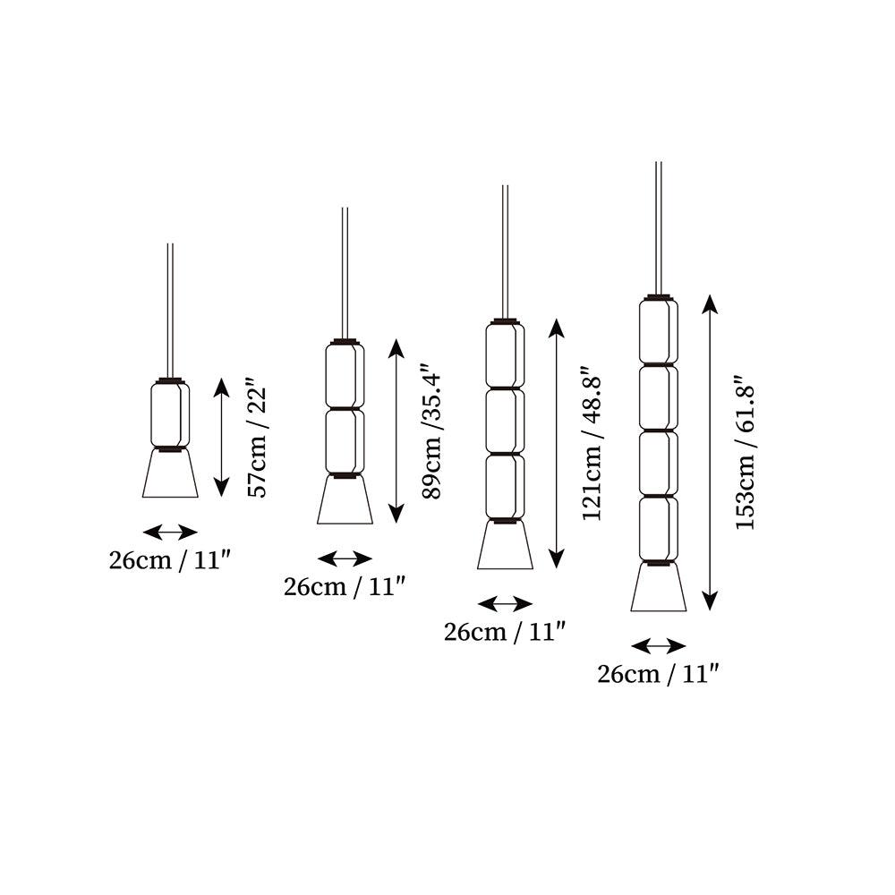 Virelo Stacked Glass Cylinder Pendant Light