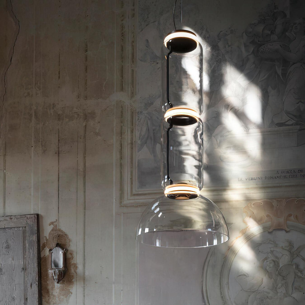 Virelo Stacked Glass Cylinder Pendant Light