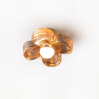 Ceiling Lamp with Amber Acrylic Clover Petals and Brass Scandi