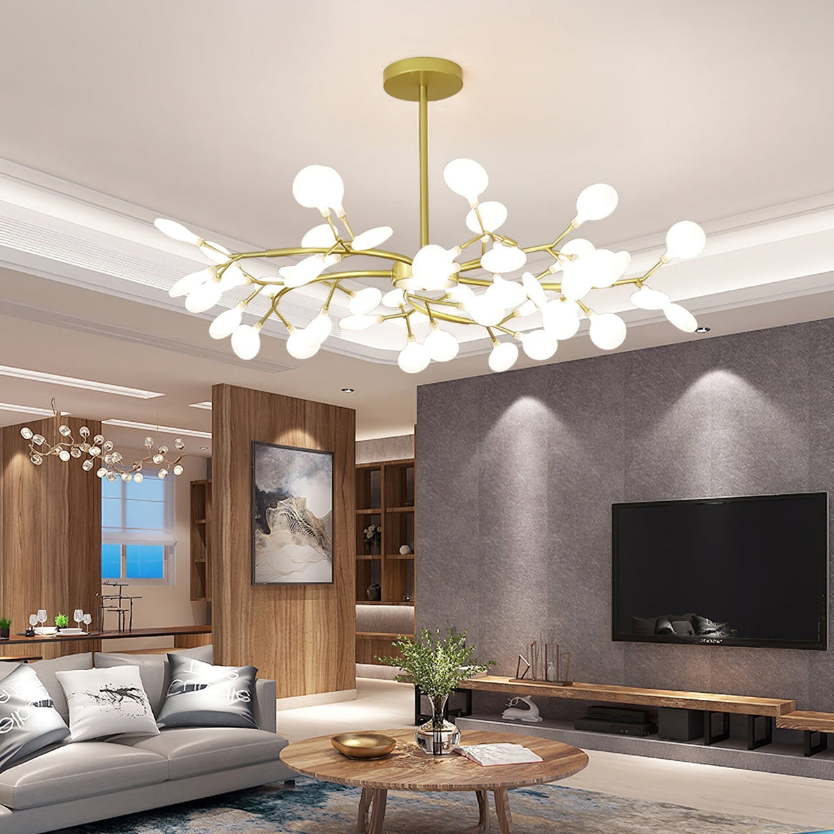 Lustra Floral Metal Chandelier
