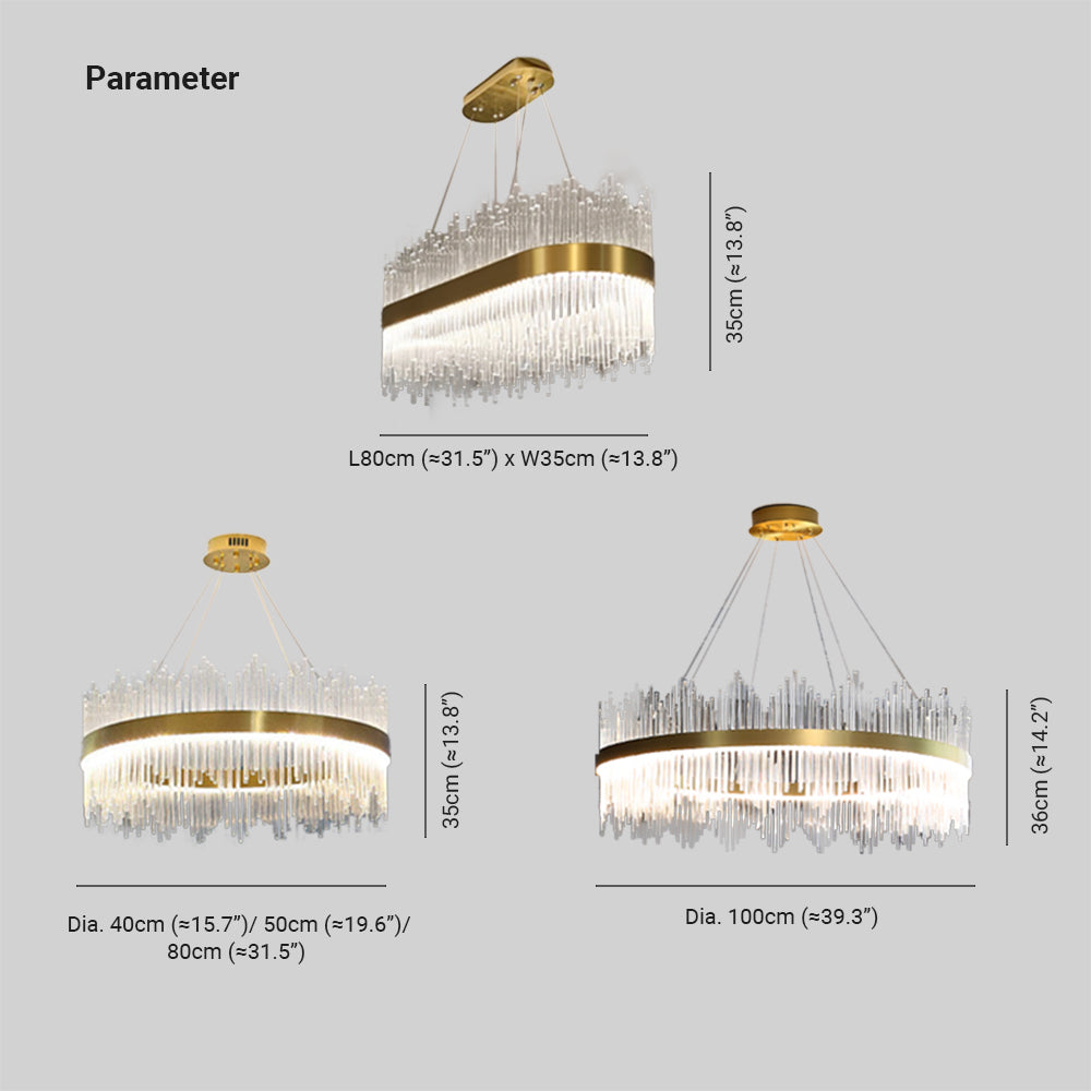 Kristy Modern Round Rectangular Chain Chandelier