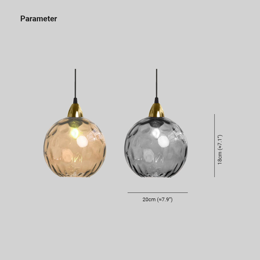 Valentina Colorful Glass Ball Pendant Light Water Ripple Living Room - image 4