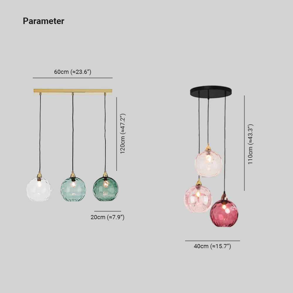 Valentina Pendant Light Water Ripple Cluster, 3 Head