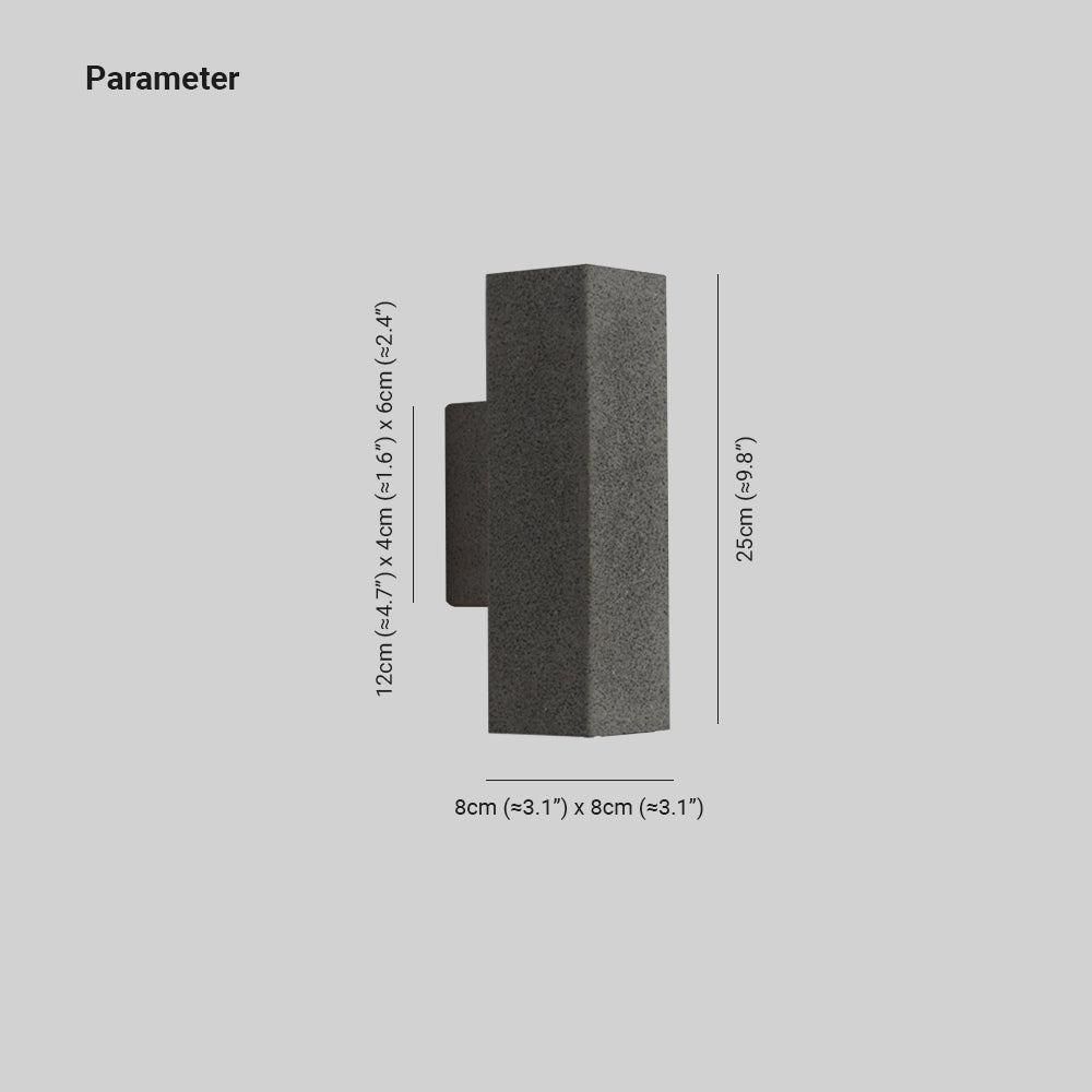 Ray Minimalist Square LED Outdoor Wall Lamp Cement Garden Corridor Balcony