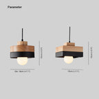 Valentina Modern Square Round Pendant Light Wood Living Room