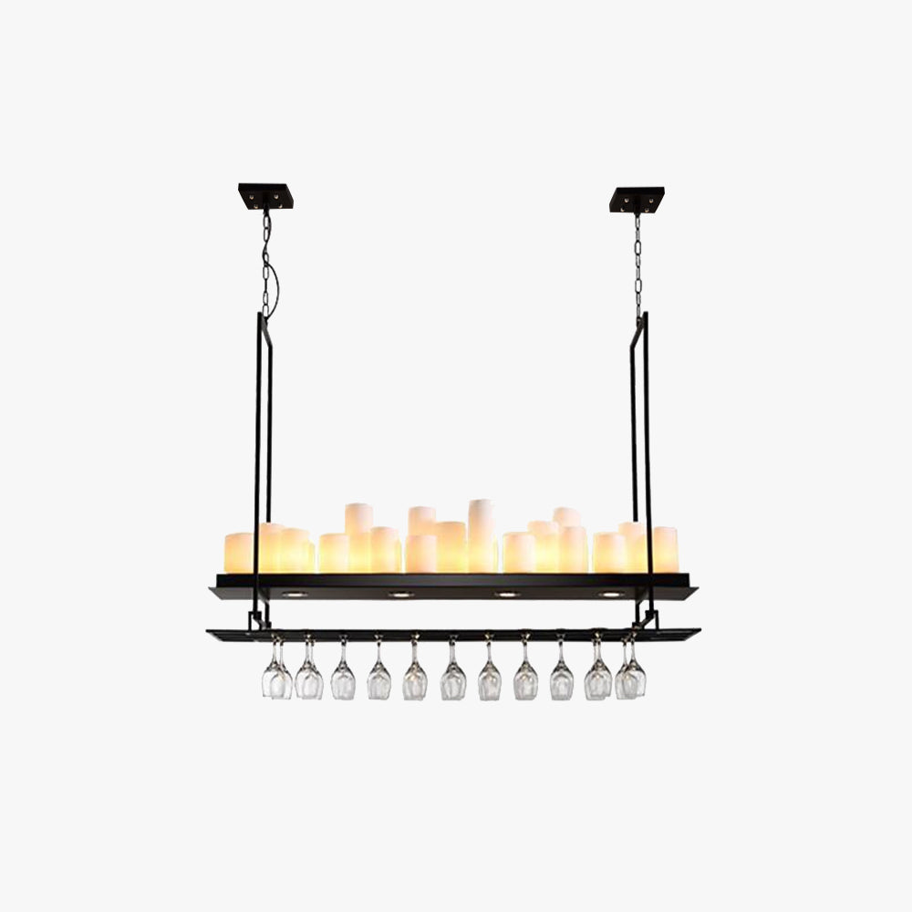 Epoch Candle Pendant Lighting for Kitchen Island Wine Glass Holder