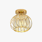 Modern Globe Crystal Cage Ceiling Light