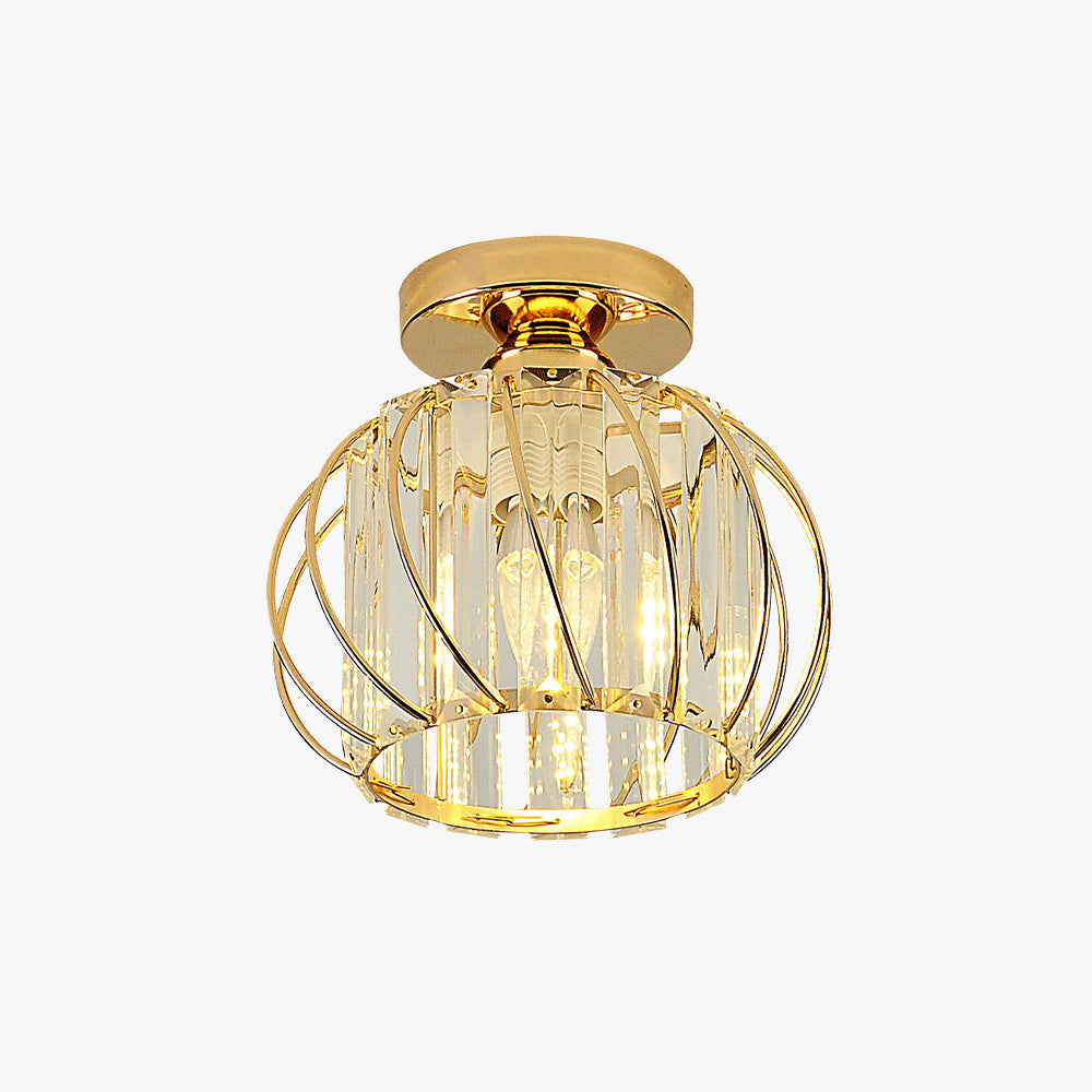 Modern Globe Crystal Cage Ceiling Light