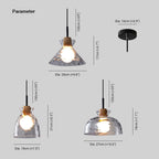 Arisha Minimalist Geometric Glass Pendant Light, Dining Room