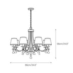 Lyvenisra Vintage Industrial Pointe Brass Fabric Crystal Chandelier