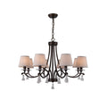 Lyvenisra Vintage Industrial Pointe Brass Fabric Crystal Chandelier