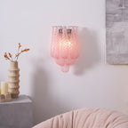 Aurora Wall Lamp Pink Teardrop Glass Floral Artistic