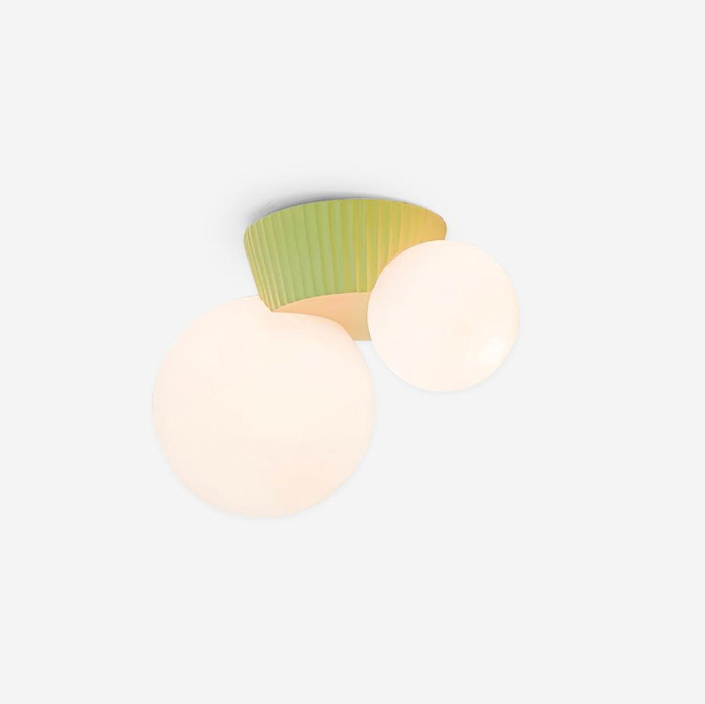 Ceiling Light  Playful Asymmetry with Dual Frosted Glass Globes