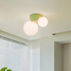 Ceiling Light  Playful Asymmetry with Dual Frosted Glass Globes
