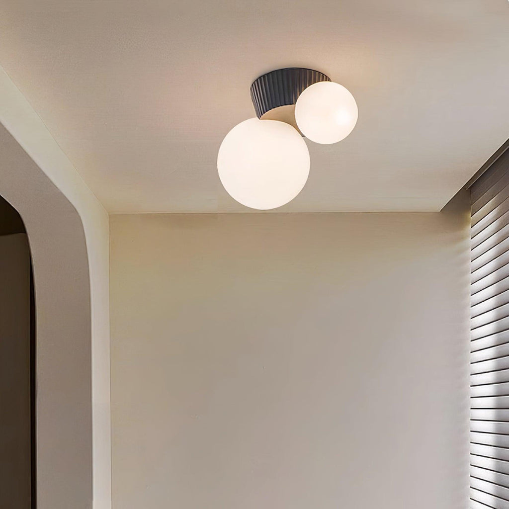 Ceiling Light  Playful Asymmetry with Dual Frosted Glass Globes